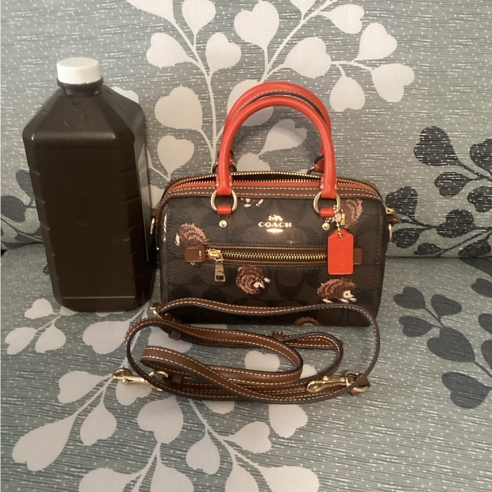 Coach Mini Rowan Satchel – Hedgehog Print crossbody-rare! - Picture 2 of 5